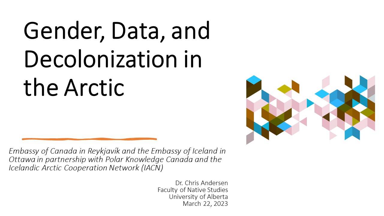 Webinar on Gender, Data, and Decolonization in the Arctic, March 23, 2023 - mynd